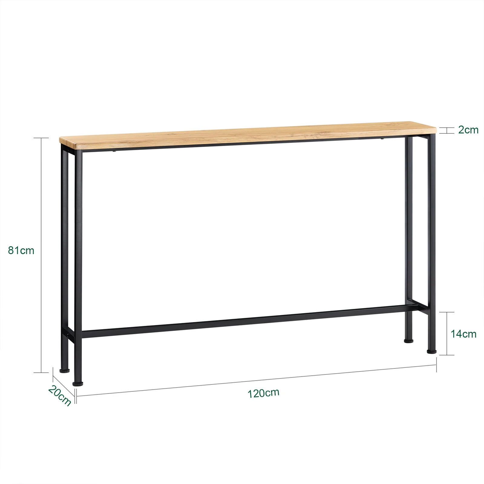 SoBuy FSB19-L-E Vintage Consoles table Metal Hallway table Deco table Sideboard side table table BHT Approx 120x81x20cm Natural & Black