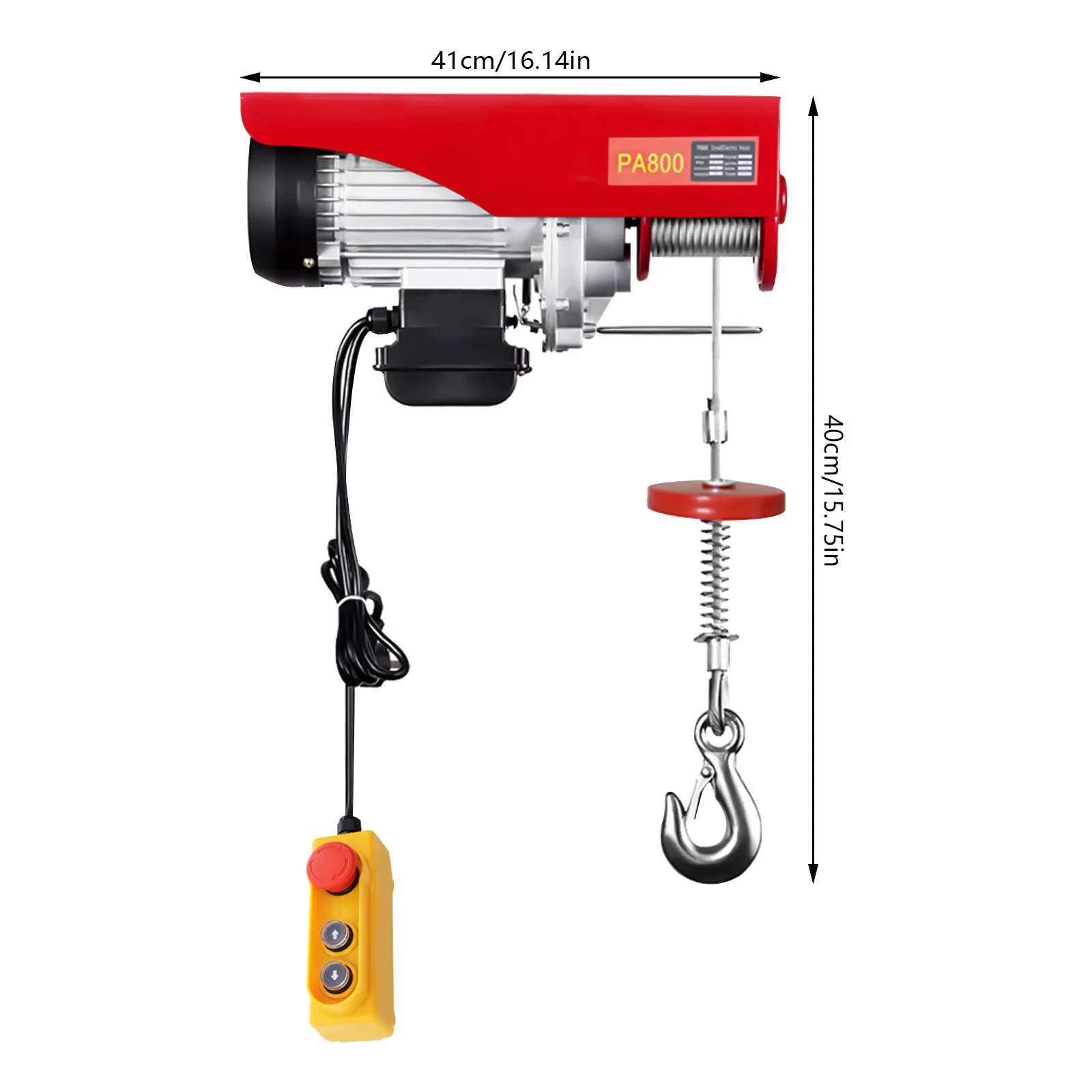 220V Electric Winch 1300W 800 kg Electric Chain Hoist Pulley Motor Winch Electric Pulley Crane Lift Cable Hoist