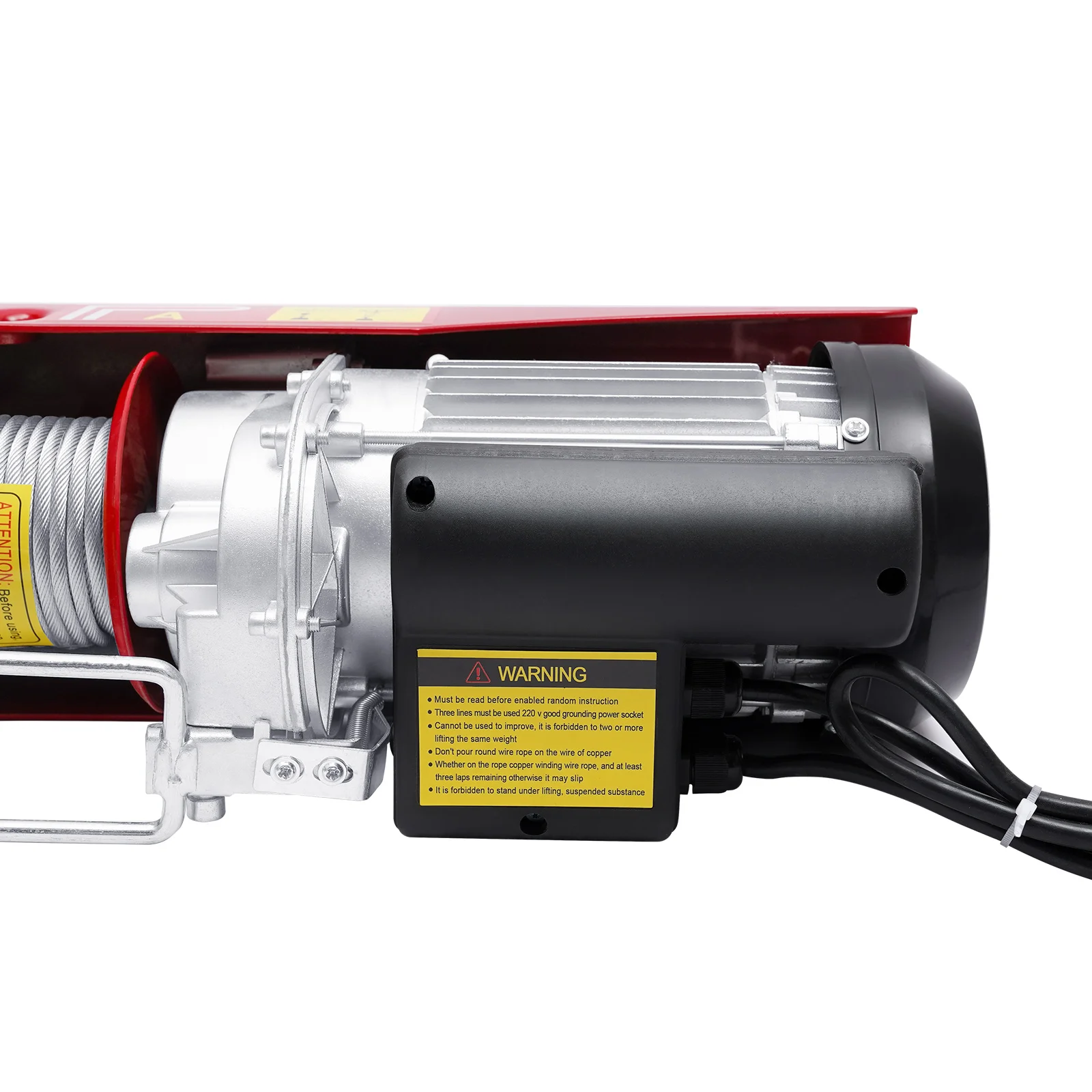 220V Electric Winch 1300W 800 kg Electric Chain Hoist Pulley Motor Winch Electric Pulley Crane Lift Cable Hoist