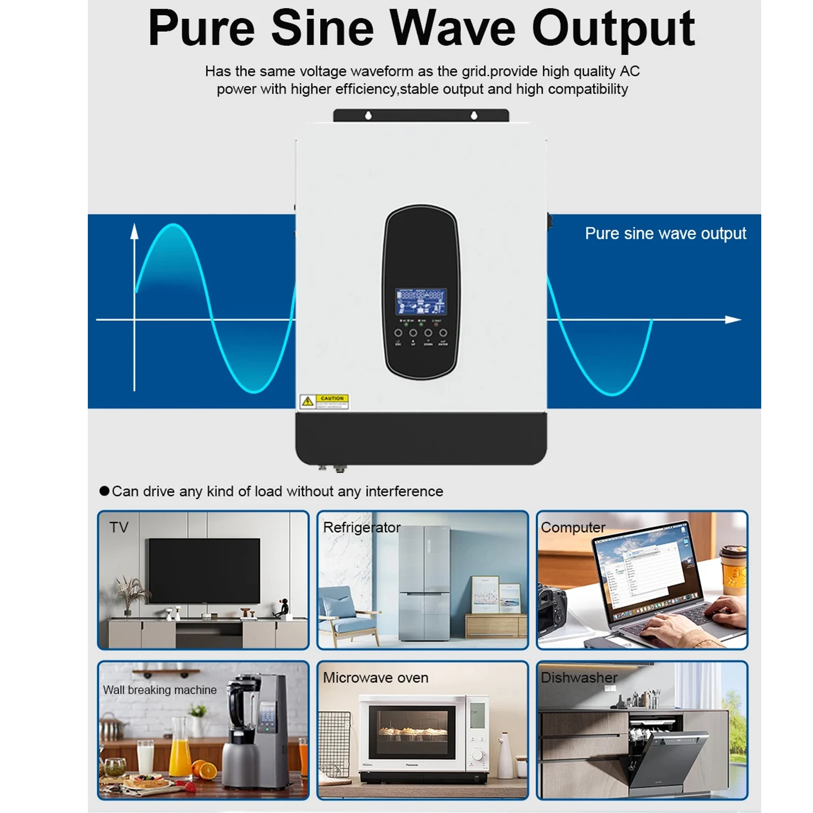 3000W Off Grid Hybrid Solar Inverter 24V 230V Ac with 80A Mppt Charger | Pure Sine Wave 3Kw Max Pv 450Vdc Hybrid Inverter