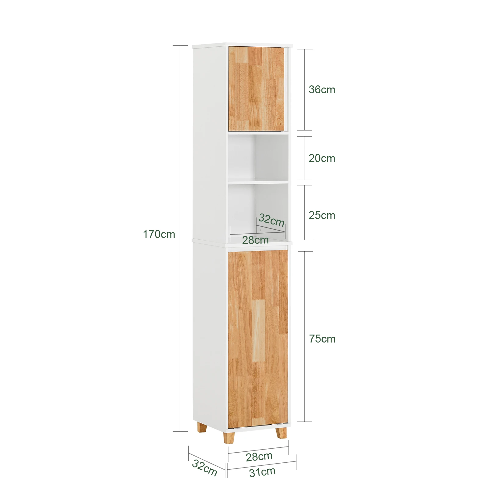 SoBuy BZR74-W bathroom high wardrobe with fold-out laundry bag bathroom wardrobe bathroom rack laundry wardrobe laundry chest bathroom furniture