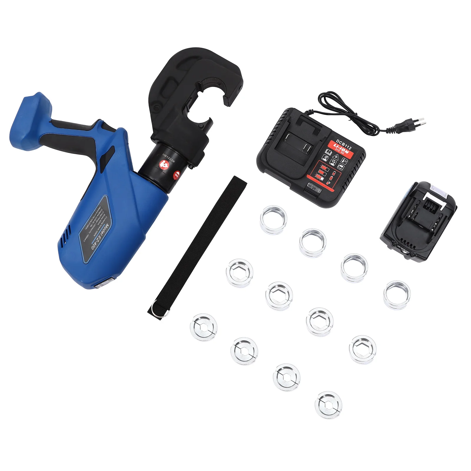 EZ-400 Rechargeable Hydraulic Crimping Pliers with 1 Battery 1 Charger 18V Electric Hydraulic Crimping Charging Crimping Tool