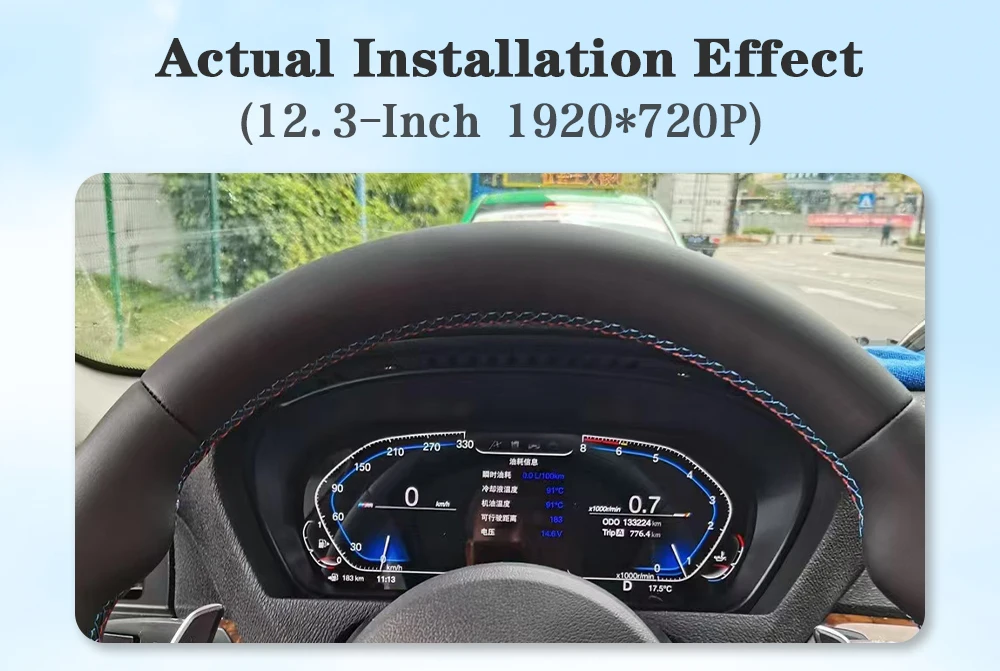 AUTOTOP 12.3"1920*720P LCD Digital Dash Aftermarket Digital Gauge Cluster For X3 F25/X4 F26 X5 F15/X6 F16 NBT EVO Without HUD