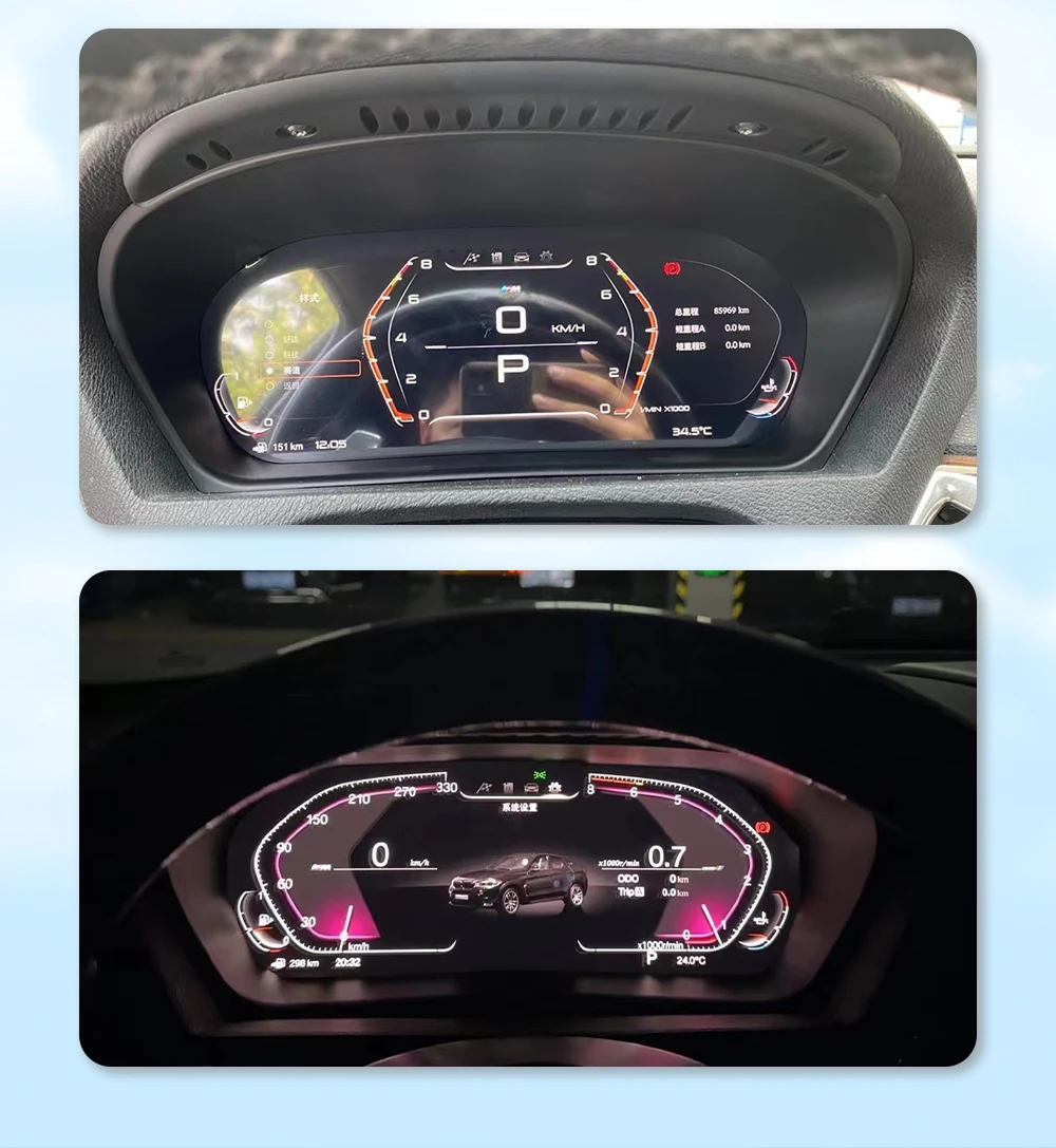 AUTOTOP 12.3"1920*720P LCD Digital Dash Aftermarket Digital Gauge Cluster For X3 F25/X4 F26 X5 F15/X6 F16 NBT EVO Without HUD