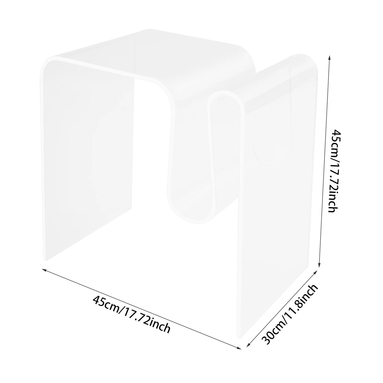 Acrylic Side Table M-Shaped Side Table Clear Bedside Table For the Living Room Bedroom Office Max Load Capacity 20kg 45*30*45cm