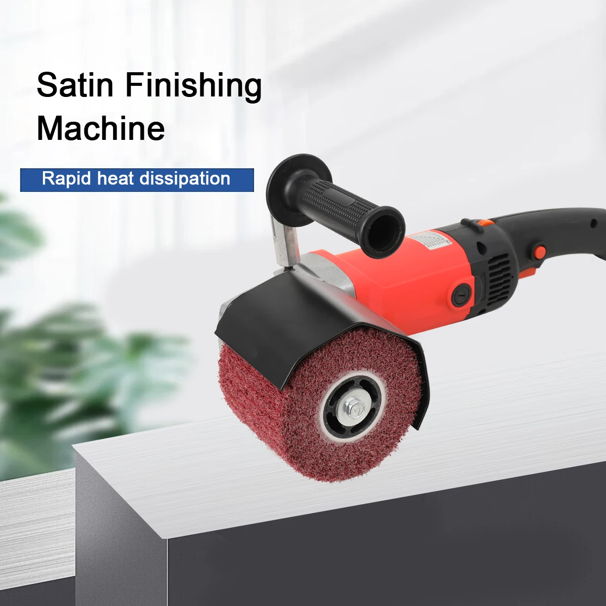 1400W Grinding Machine Satin Polisher 220V Electric Wire Drawing Burnishing Polishing Machine For Metal Steel Wood Polishing