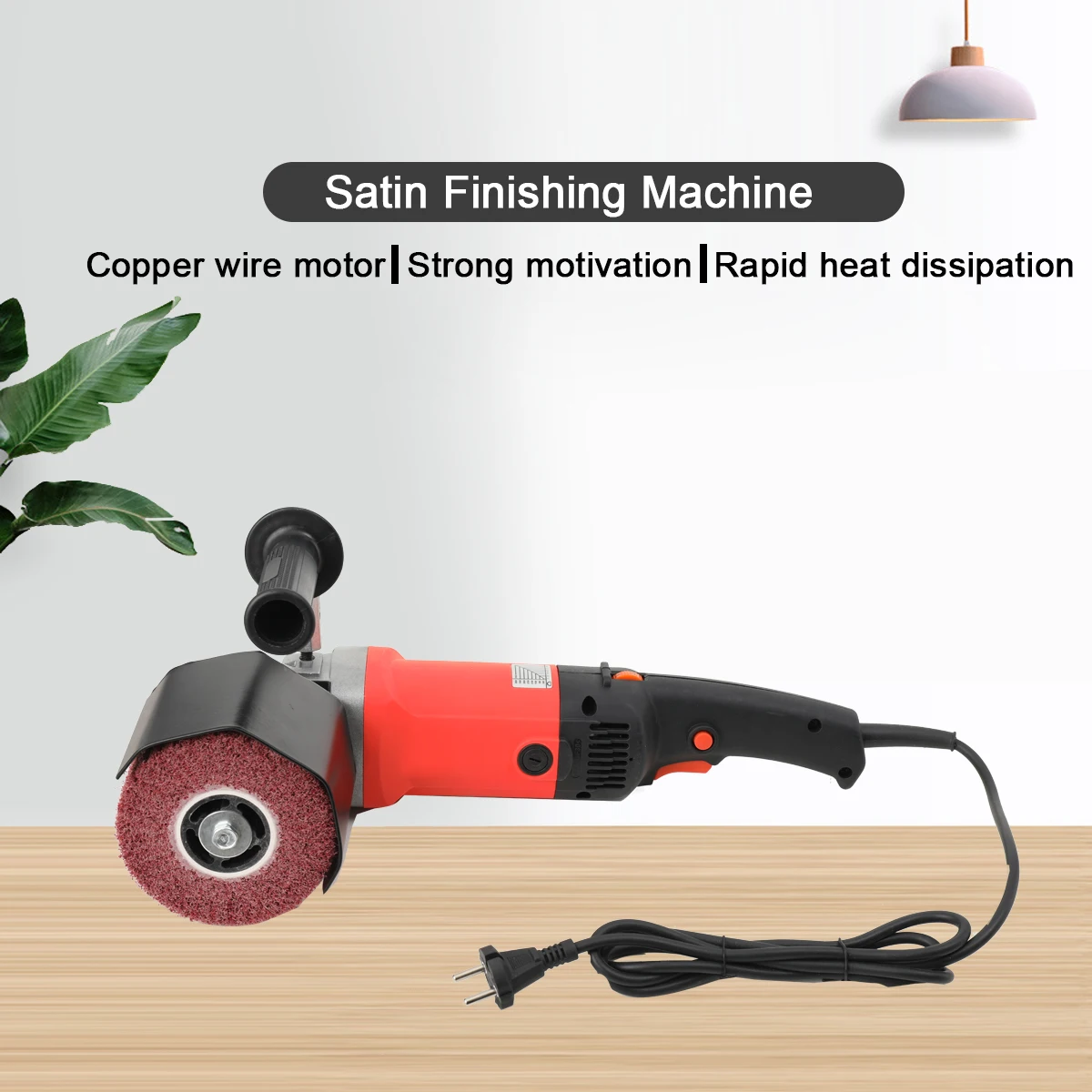 1400W Grinding Machine Satin Polisher 220V Electric Wire Drawing Burnishing Polishing Machine For Metal Steel Wood Polishing