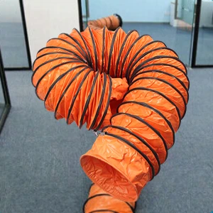 Ventilation hose, PVC, air hose, hot air hose, hot air hose, construction ventilation hose, expandable hose, 5 m, for fan