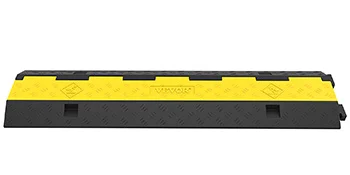 SucceBuy 2 Channel Cable Protector Ramp Wire Cable Cover Cord Guard Rubber + PVC 11000LBS Speed Bump Parking Driveway Traffic