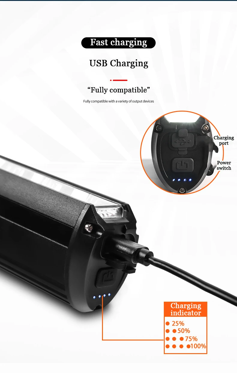 Bike Front Light, 5200 Lumens 8000mAh Waterproof Night Riding Torch USB Charging Road Bike Light Accessories Cycling Equipment