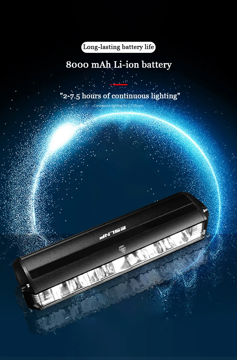 Bike Front Light, 5200 Lumens 8000mAh Waterproof Night Riding Torch USB Charging Road Bike Light Accessories Cycling Equipment