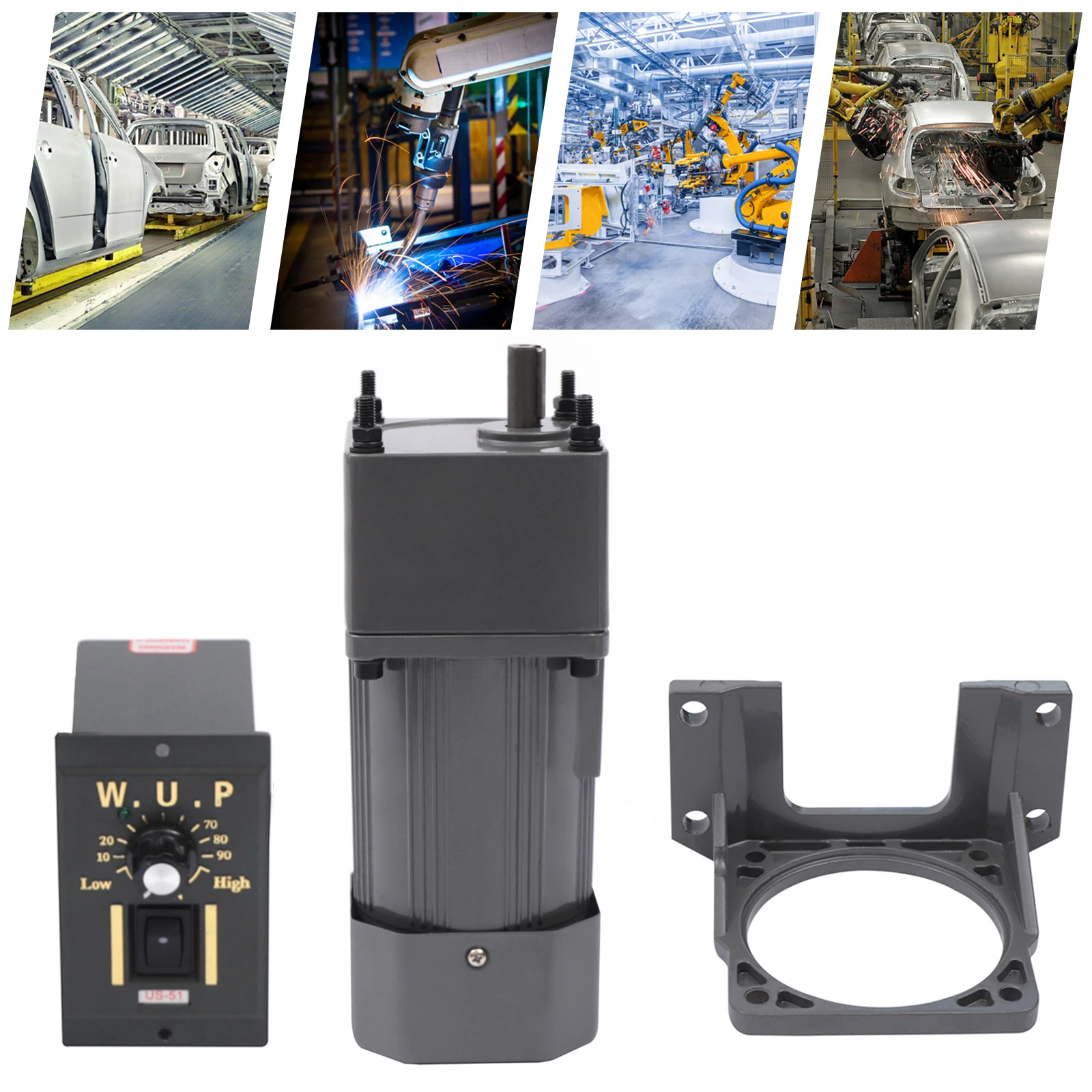 220V Gear Adjustable Motor 90W High Torque, Speed Regulation, 20K Ratio Industrial Power Reducer for Machinery