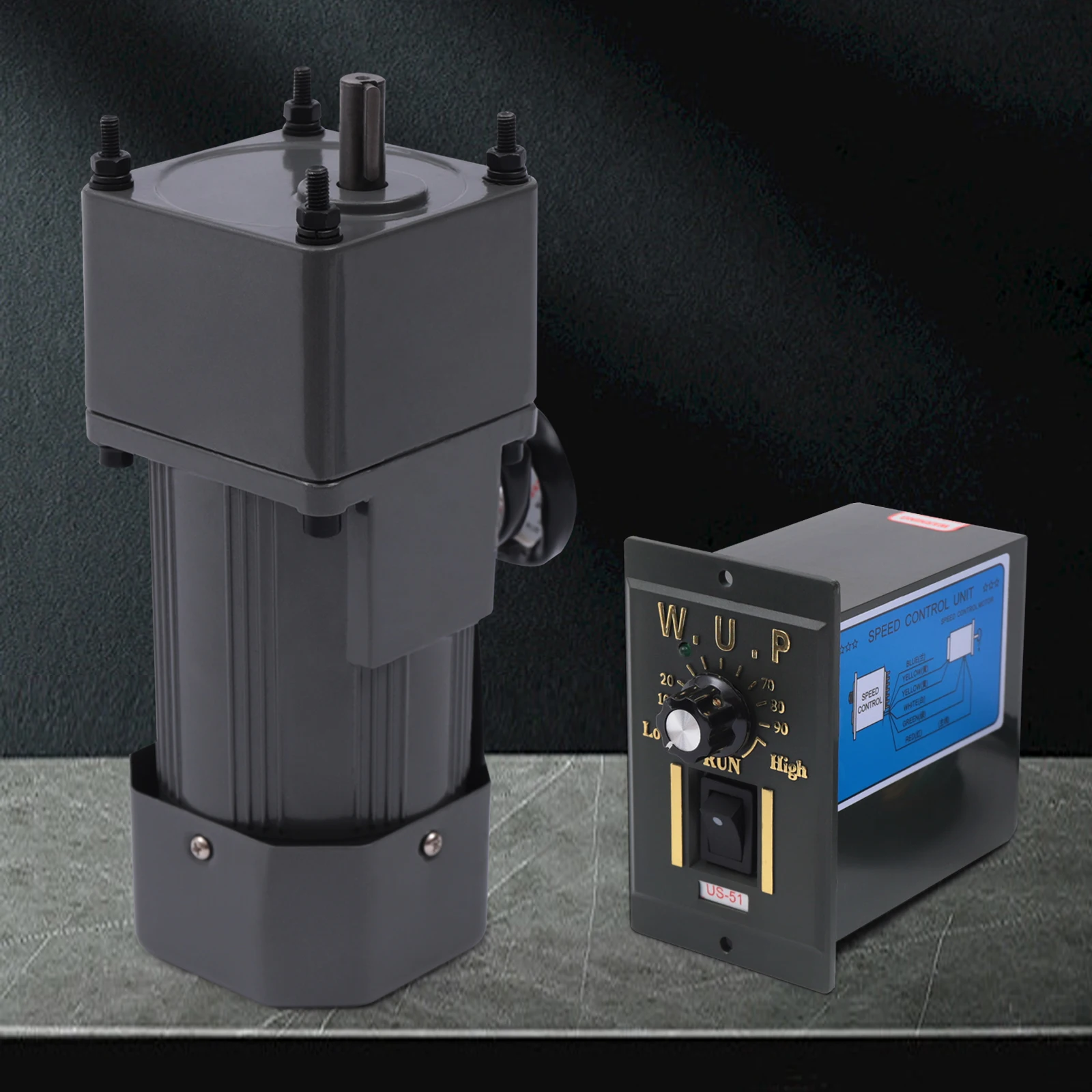 220V Gear Adjustable Motor 90W High Torque, Speed Regulation, 20K Ratio Industrial Power Reducer for Machinery