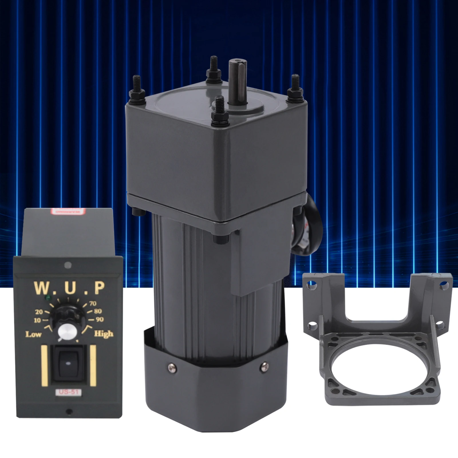 220V Gear Adjustable Motor 90W High Torque, Speed Regulation, 20K Ratio Industrial Power Reducer for Machinery