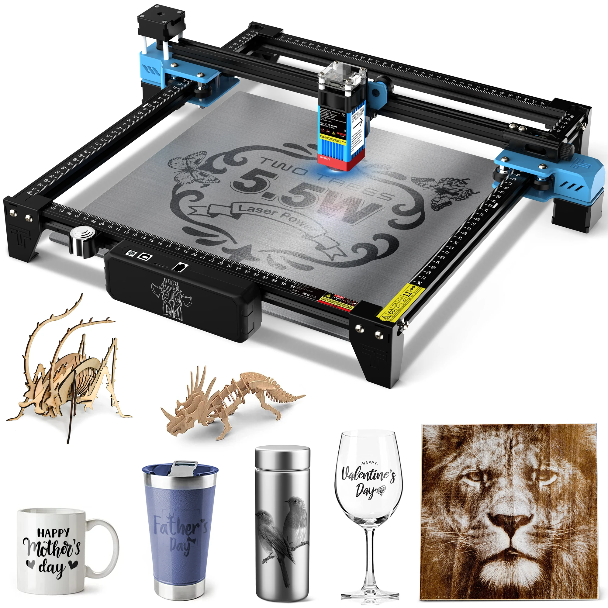 Two Trees TTS-55 Pro Laser Engraver Engraving Machine for Wood Stainless Steel 300x300mm 5.5W laser module EU