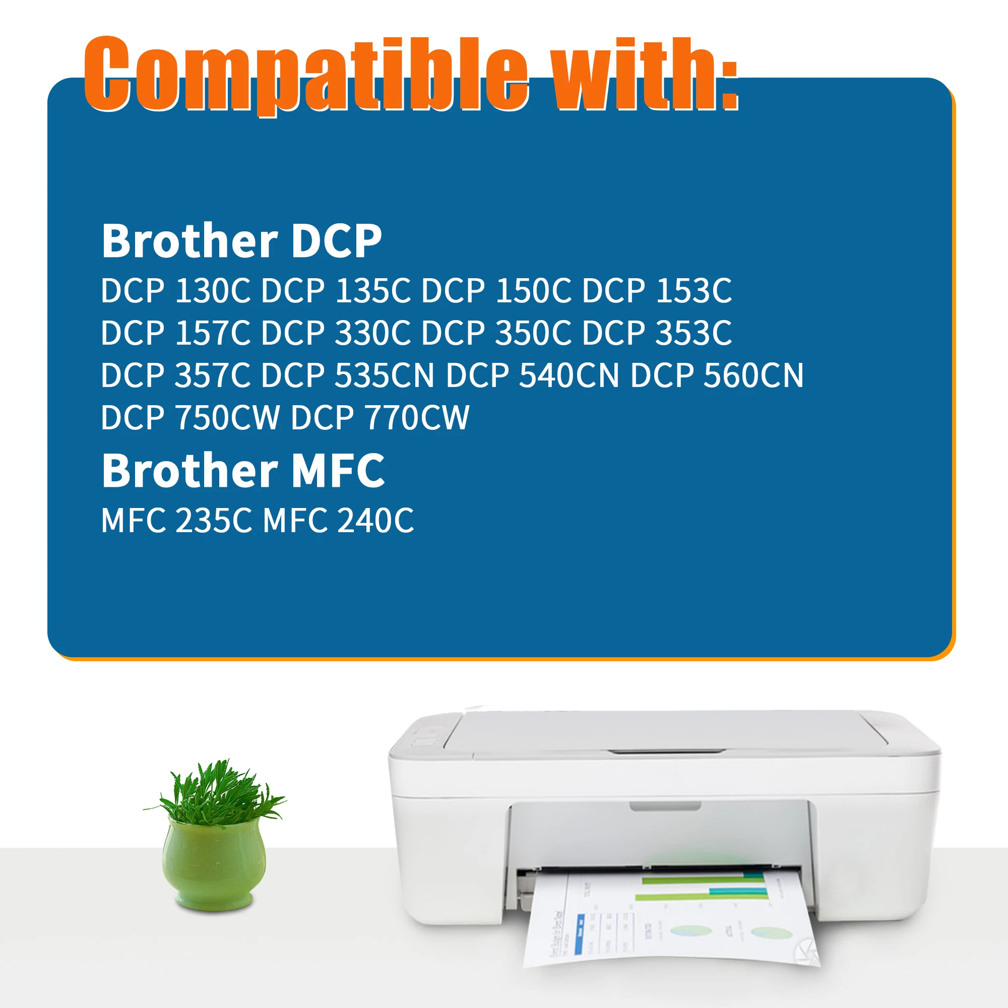 Jhaan LC970 LC1000 Cartridges Compatible with Brother DCP-135C 150C 153C 157C 130C 330C 350 C 357C 540CN 560CN 680CN 750CW 770CW