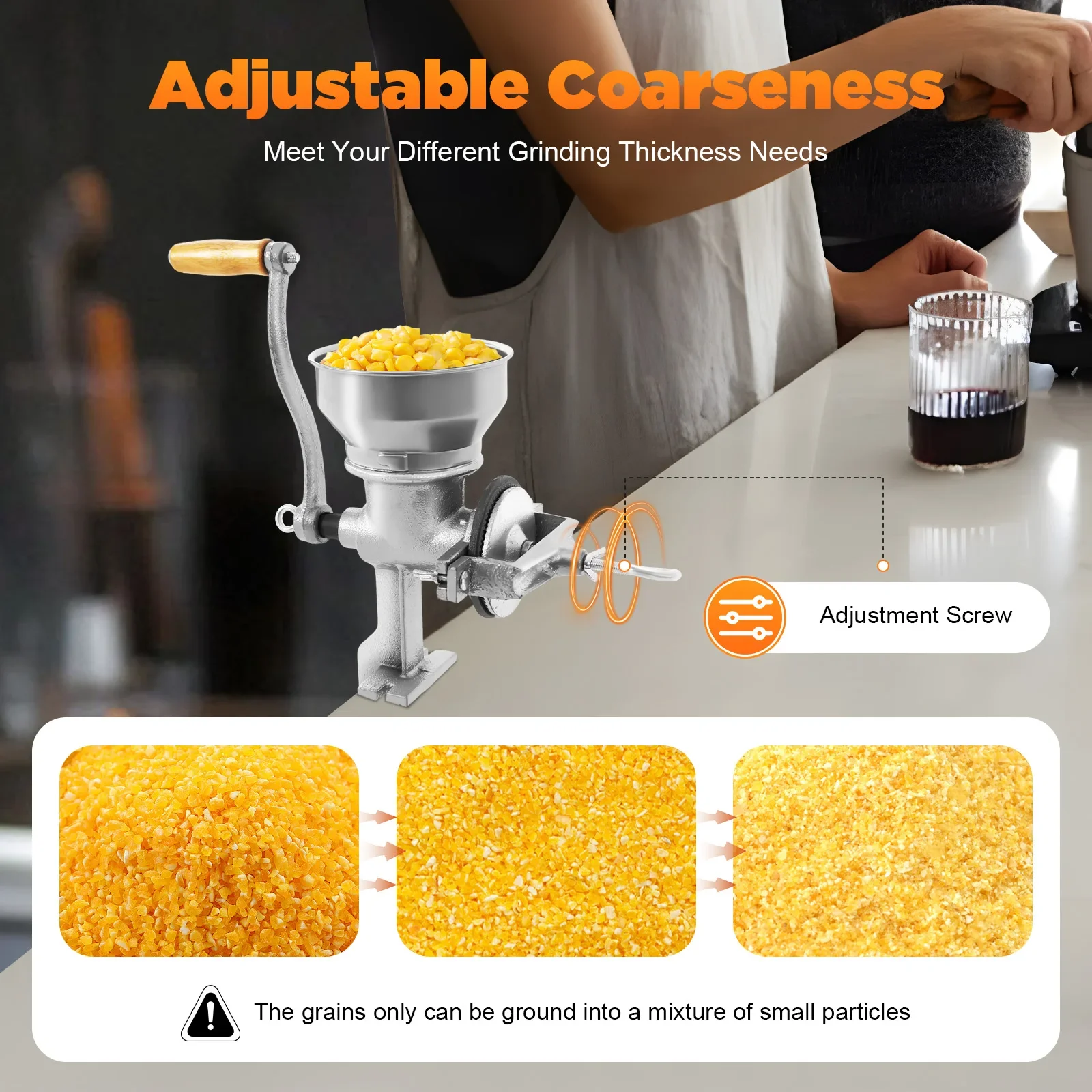 Stainless Steel Manual Grain Grinder Hand Crank Grain Grinding Tool Home Kitchen Wheat Corn Nut Mill Grinding Machine