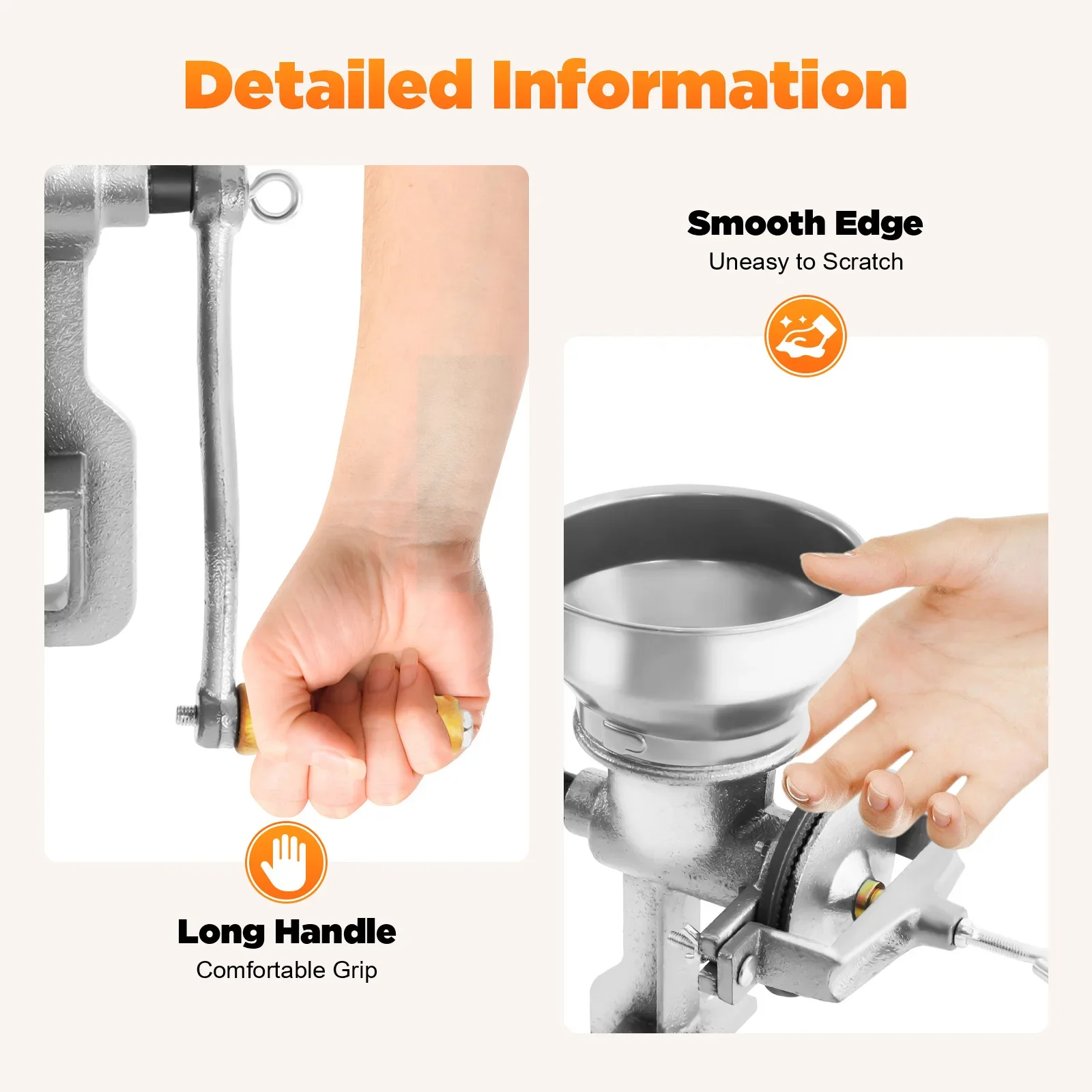 Stainless Steel Manual Grain Grinder Hand Crank Grain Grinding Tool Home Kitchen Wheat Corn Nut Mill Grinding Machine