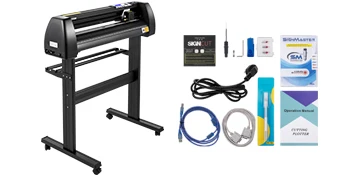 SucceBuy Vinyl Cutter Machine 34in / 870mm LED Plotter Printer Precise Manual Positioning Softwares Support MAC Windows Systems