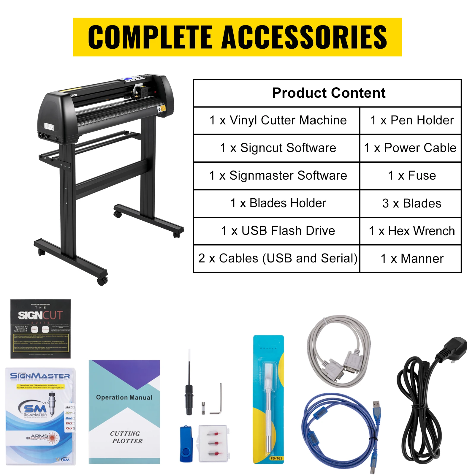 SucceBuy Vinyl Cutter Machine 34in / 870mm LED Plotter Printer Precise Manual Positioning Softwares Support MAC Windows Systems
