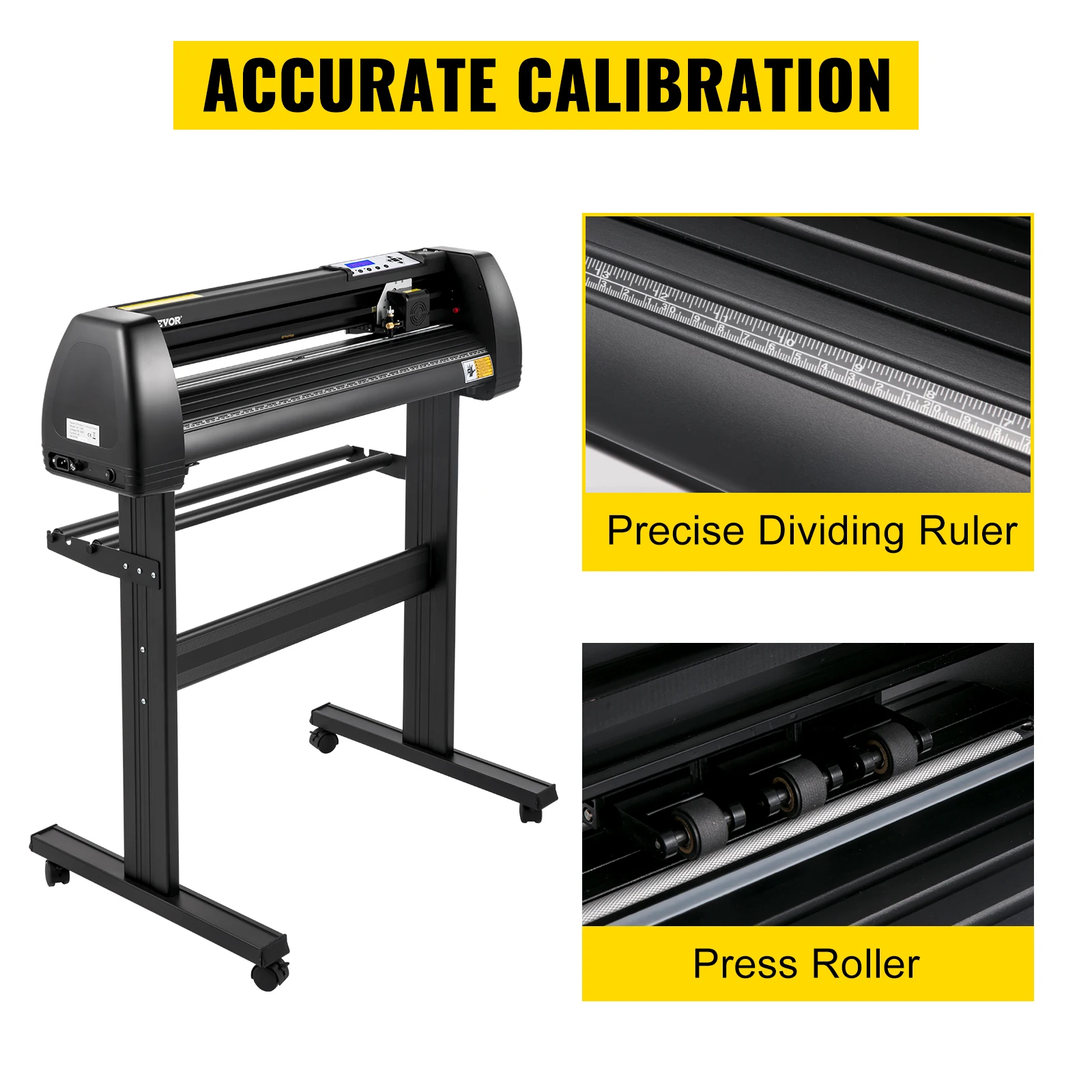 SucceBuy Vinyl Cutter Machine 34in / 870mm LED Plotter Printer Precise Manual Positioning Softwares Support MAC Windows Systems