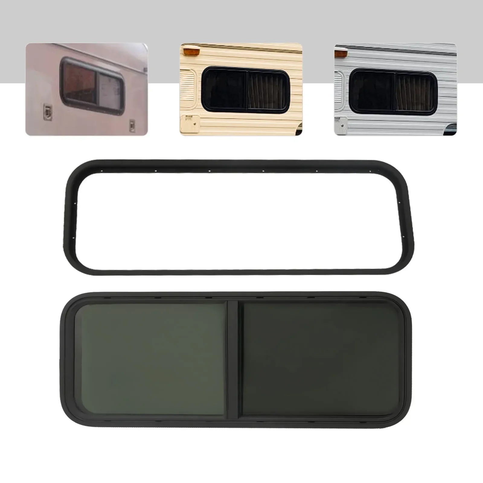 Room Window Caravan Side Window Stained Sliding Window Insect-proof 1000 X 400mm for Trailers, Pickup Truck or Modified Vehicle