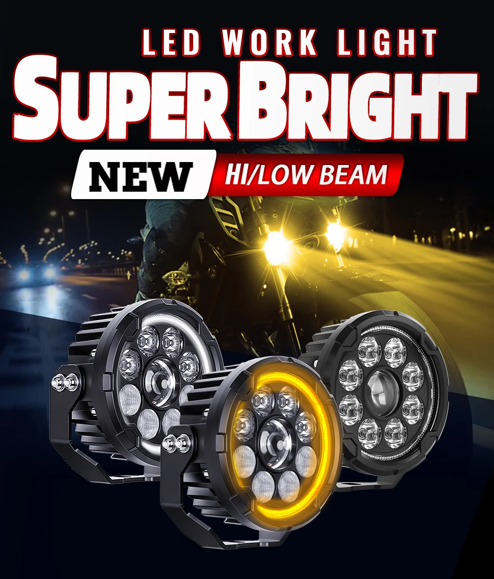 CO LIGHT 5 inch Newest Motorcycle Auxiliary Fog Lights High Low Beam Amber DRL Led Spot Lights For BMW R 1200 GS LC Adventure