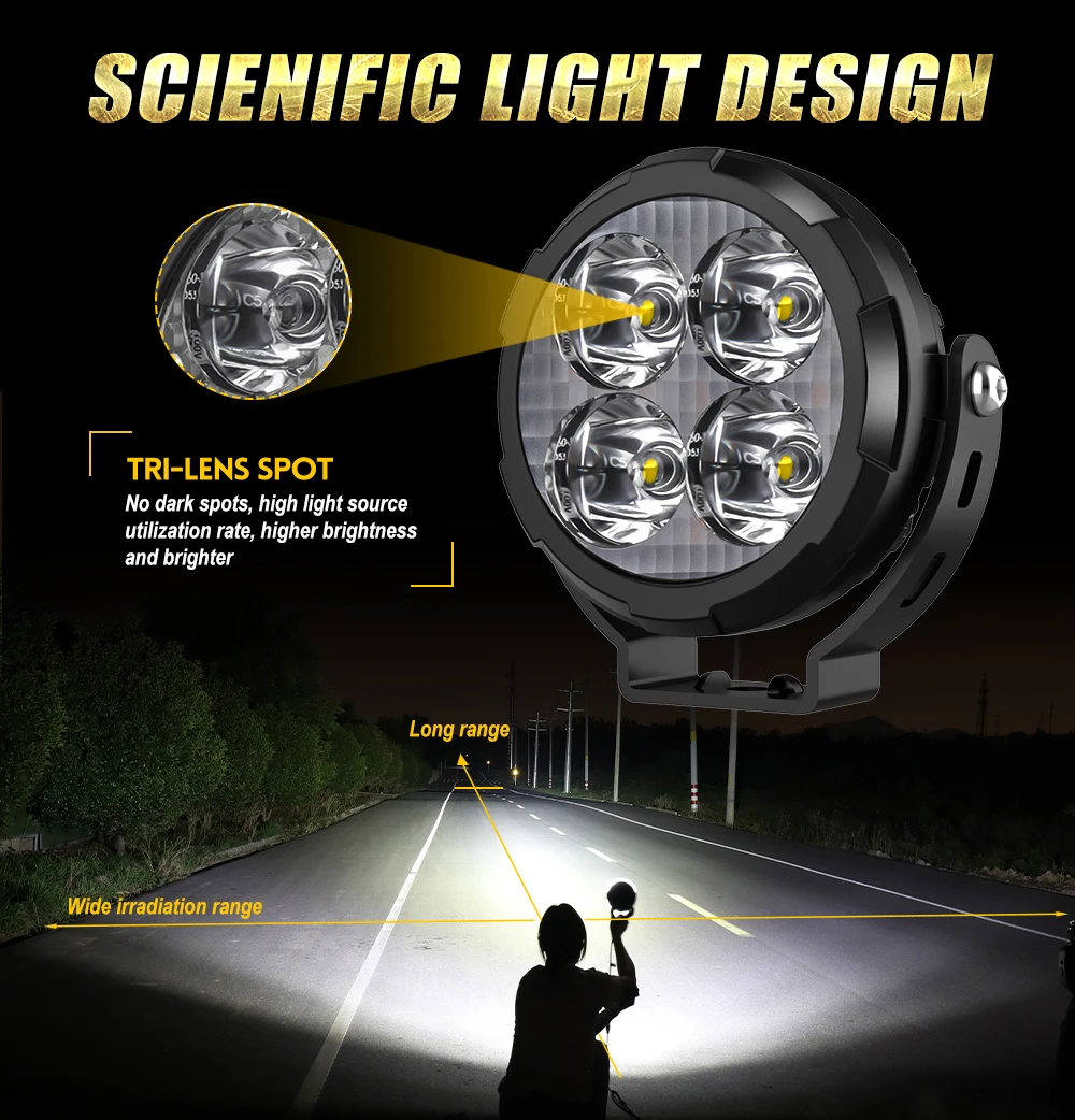 CO LIGHT 5 inch Newest Motorcycle Auxiliary Fog Lights High Low Beam Amber DRL Led Spot Lights For BMW R 1200 GS LC Adventure