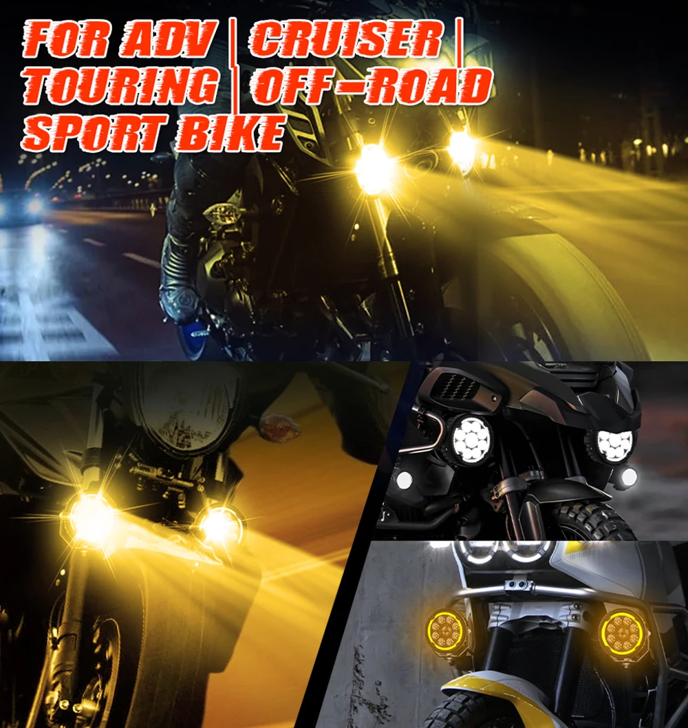 CO LIGHT 5 inch Newest Motorcycle Auxiliary Fog Lights High Low Beam Amber DRL Led Spot Lights For BMW R 1200 GS LC Adventure