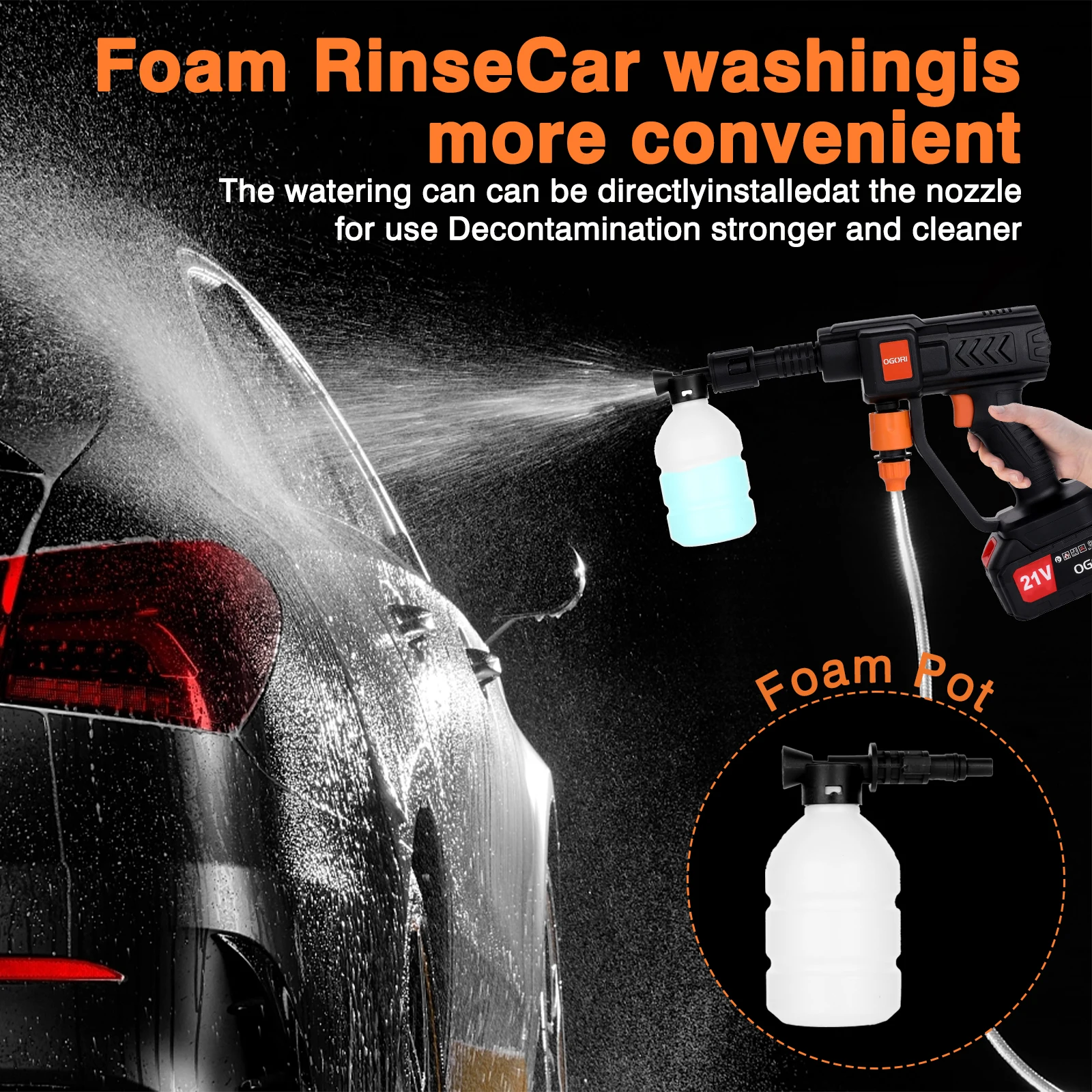 Wireless High Pressure Car Wash Water Gun Car Washer For Auto Home Garden Cleaning Car Washing