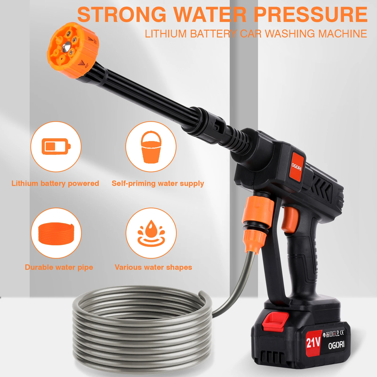 Wireless High Pressure Car Wash Water Gun Car Washer For Auto Home Garden Cleaning Car Washing