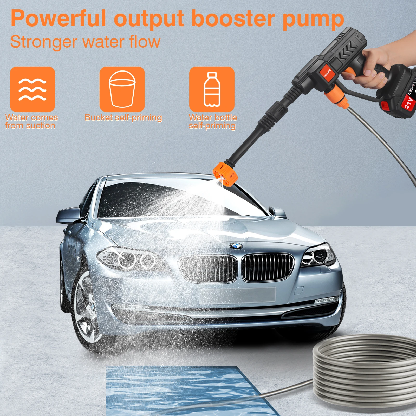 Wireless High Pressure Car Wash Water Gun Car Washer For Auto Home Garden Cleaning Car Washing