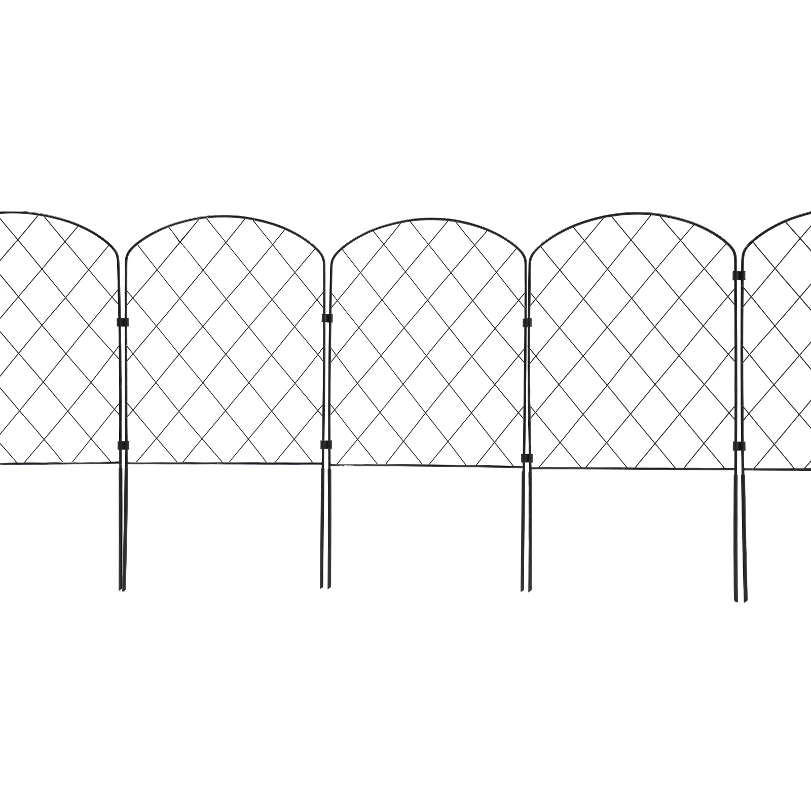 10pcs Metal Garden Fence Panels Decorative Garden Fence Animal Barrier Iron Fence Panels 61x33x6cm Diamond