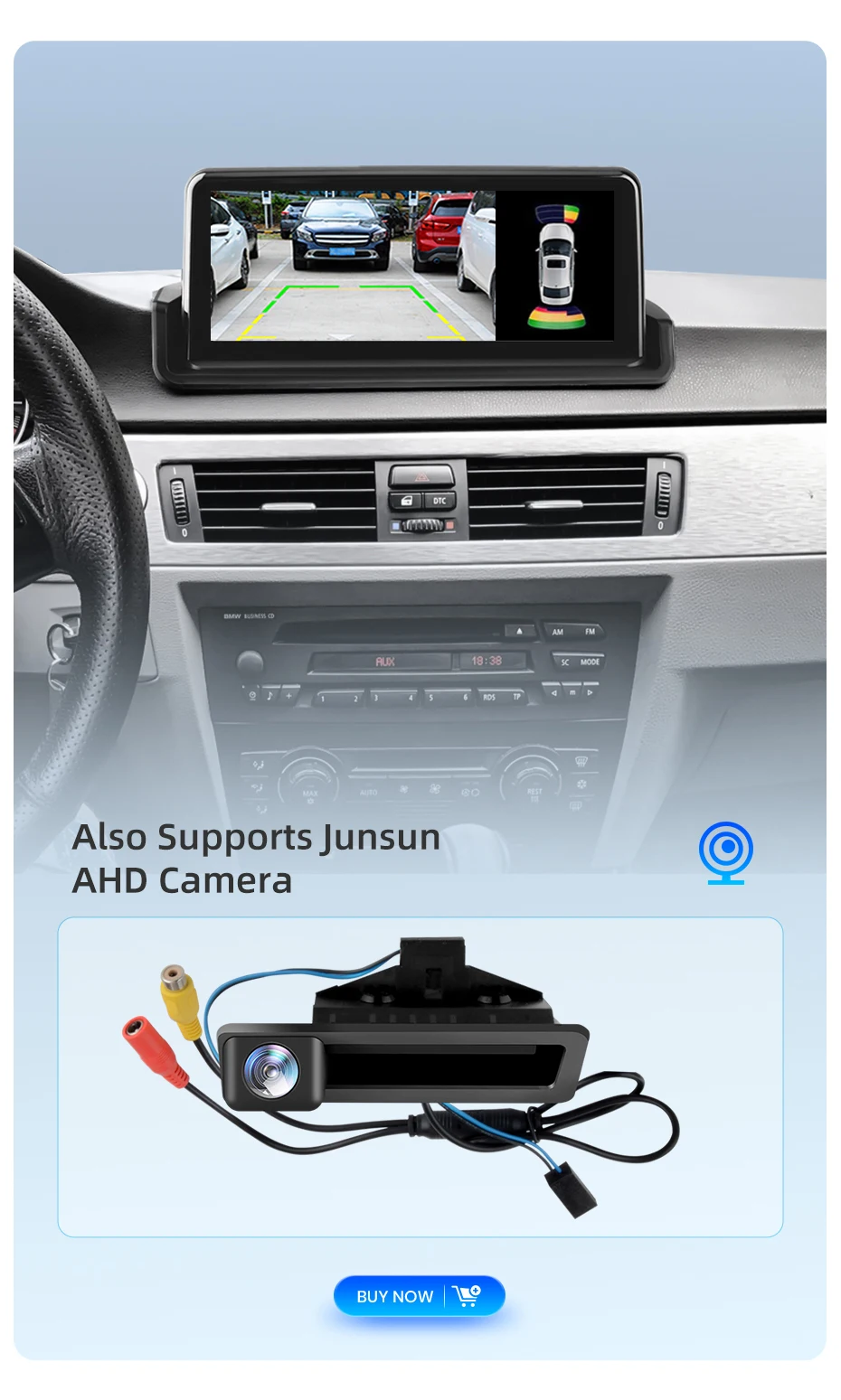 Junsun CarPlay For Apple Car Radio Multimedia For BMW E90 E91 E92 E93 2005-2012 Bluetooth Wireless Android Auto 4G GPS Stereo