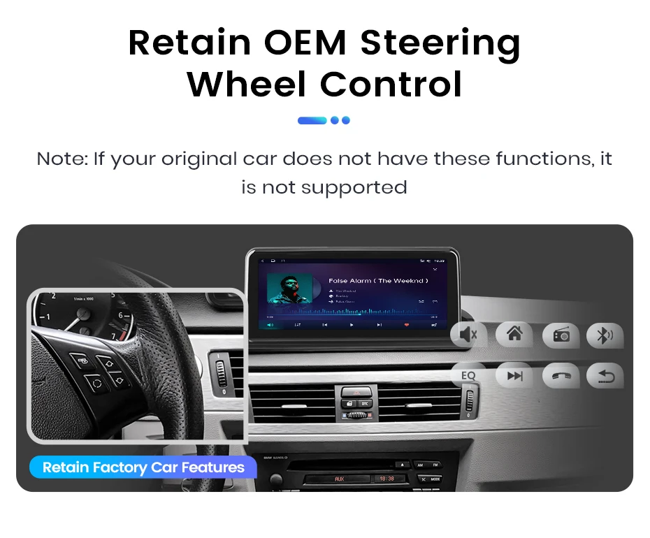 Junsun CarPlay For Apple Car Radio Multimedia For BMW E90 E91 E92 E93 2005-2012 Bluetooth Wireless Android Auto 4G GPS Stereo