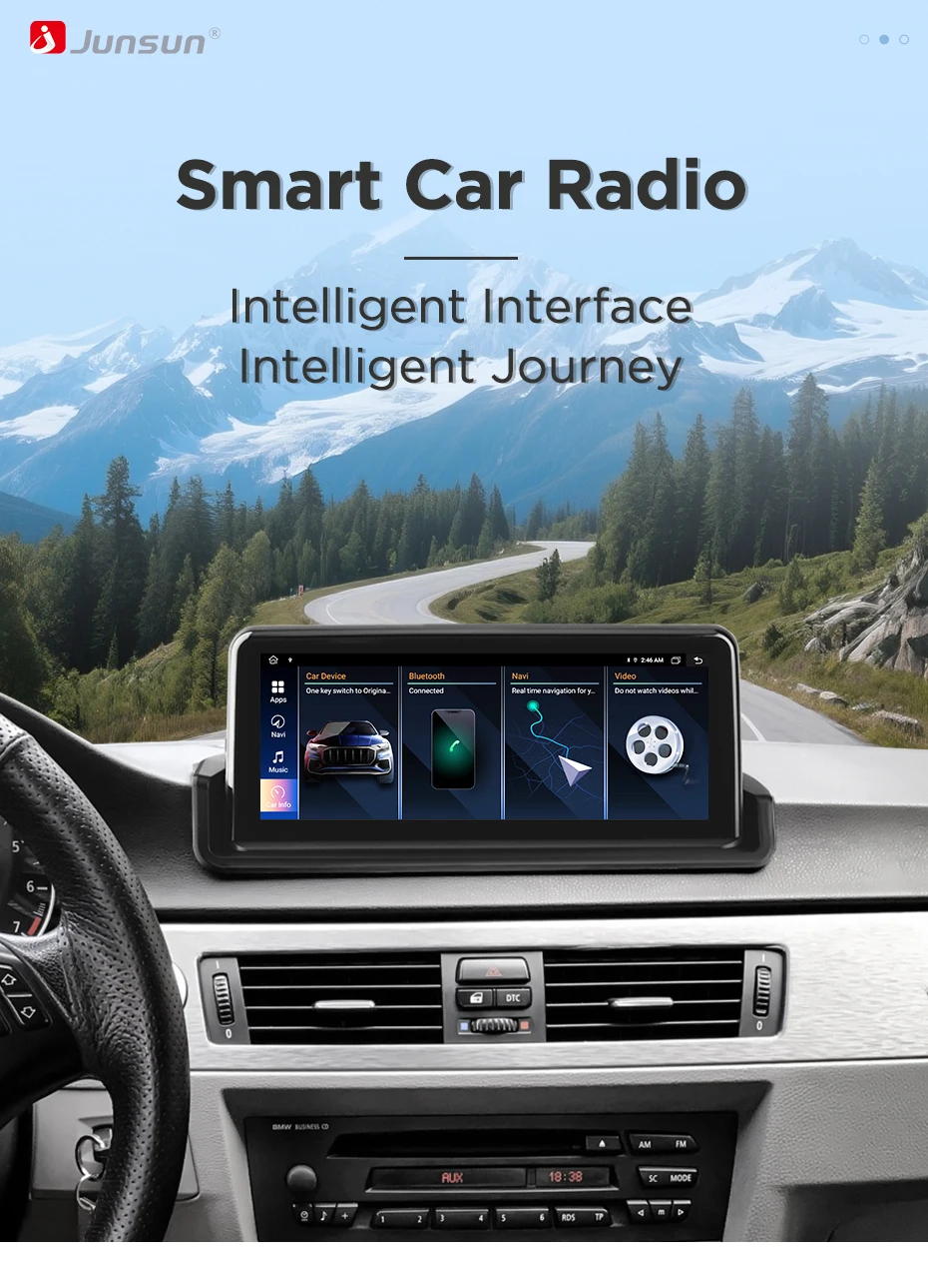 Junsun CarPlay For Apple Car Radio Multimedia For BMW E90 E91 E92 E93 2005-2012 Bluetooth Wireless Android Auto 4G GPS Stereo