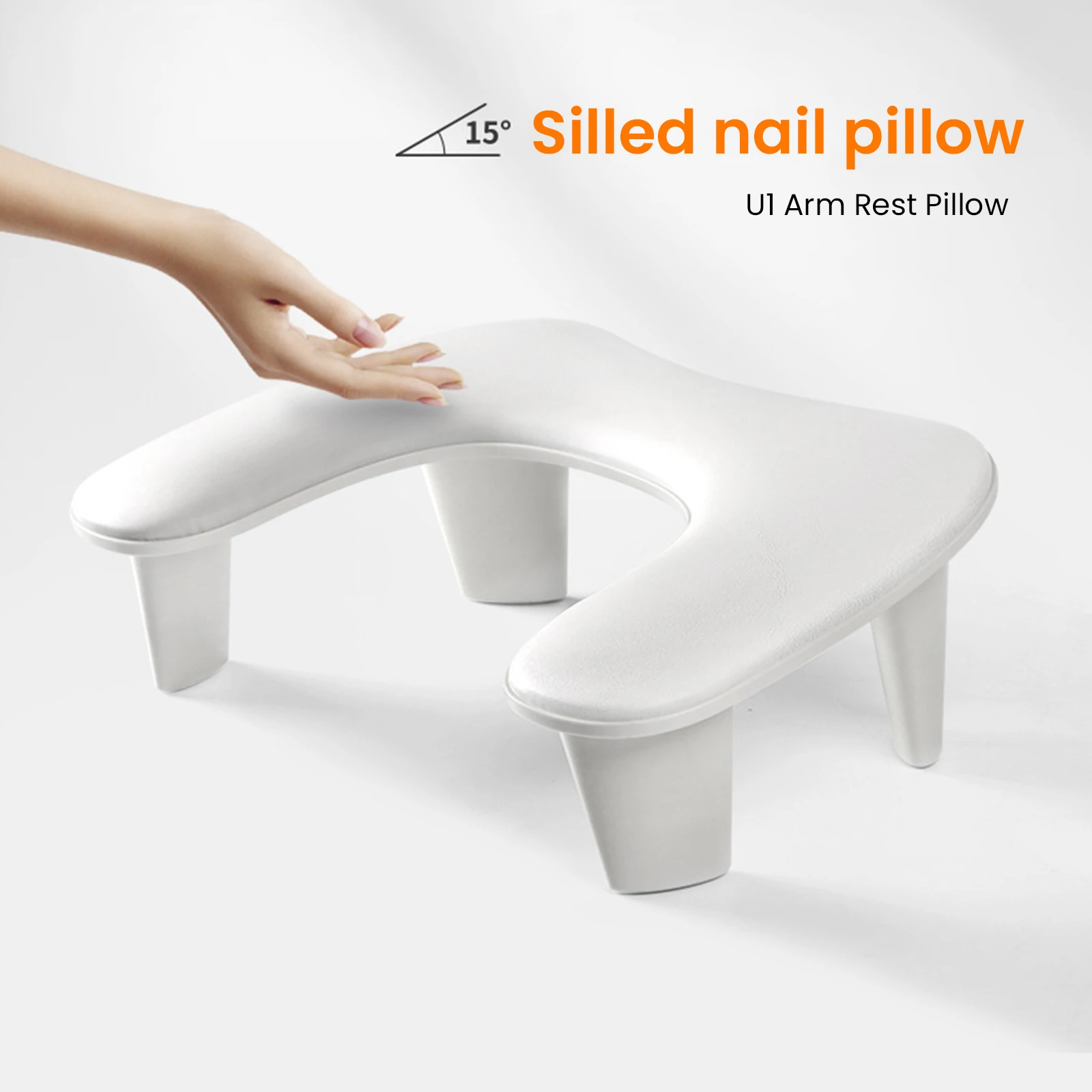 Nail Hand Pillow PU Material Hand Pillow Manicure Tilt Design Stand Portable Removable Stand, for Nail Art Shops and DIY Nails