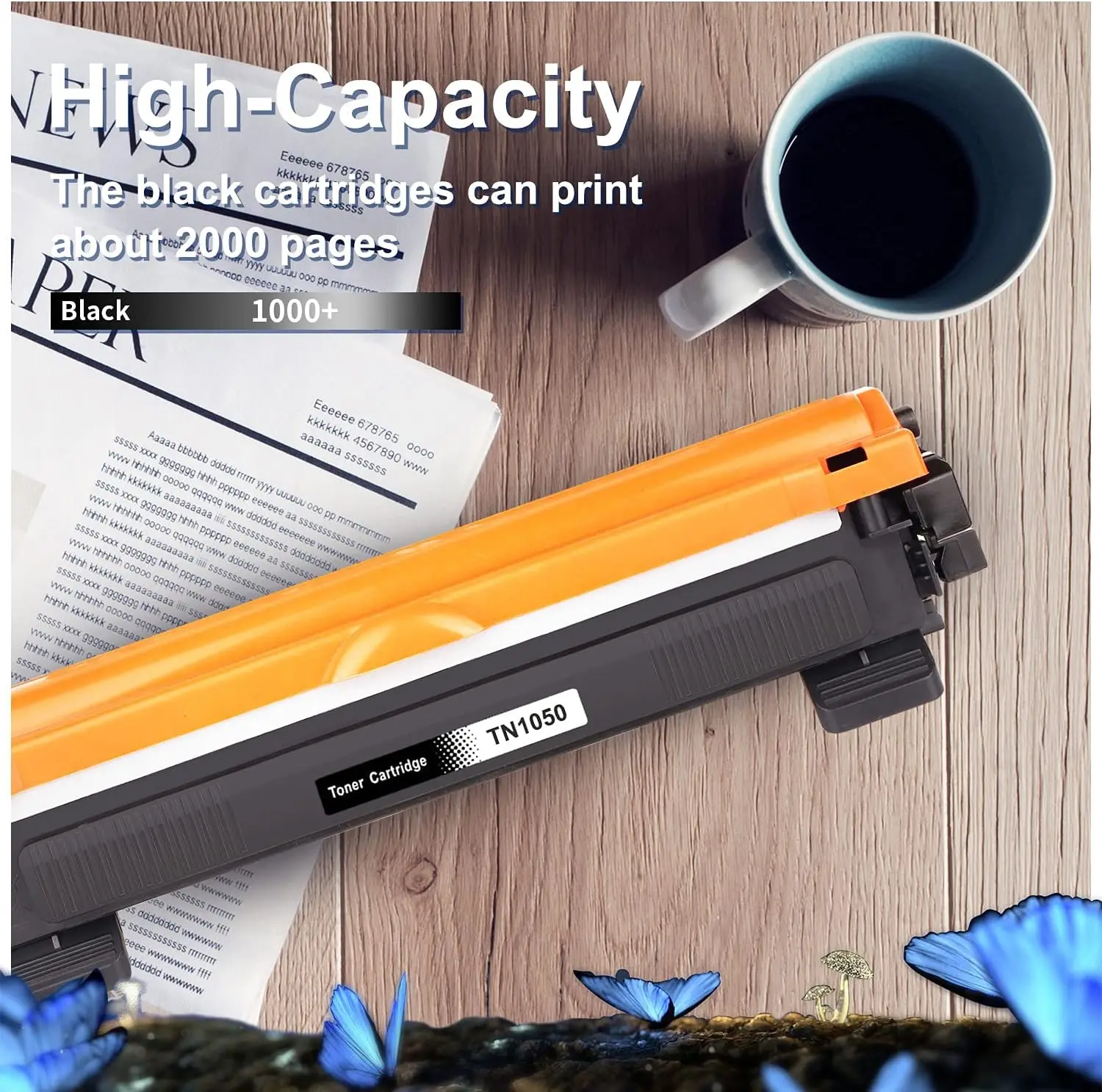 Jhaan TN1050 Toner Compatible with Brother TN1050 TN-1050 for Brother DCP-1510 1510E 1512 1512A 1512E 1601 1610W 1612 1612W 1616