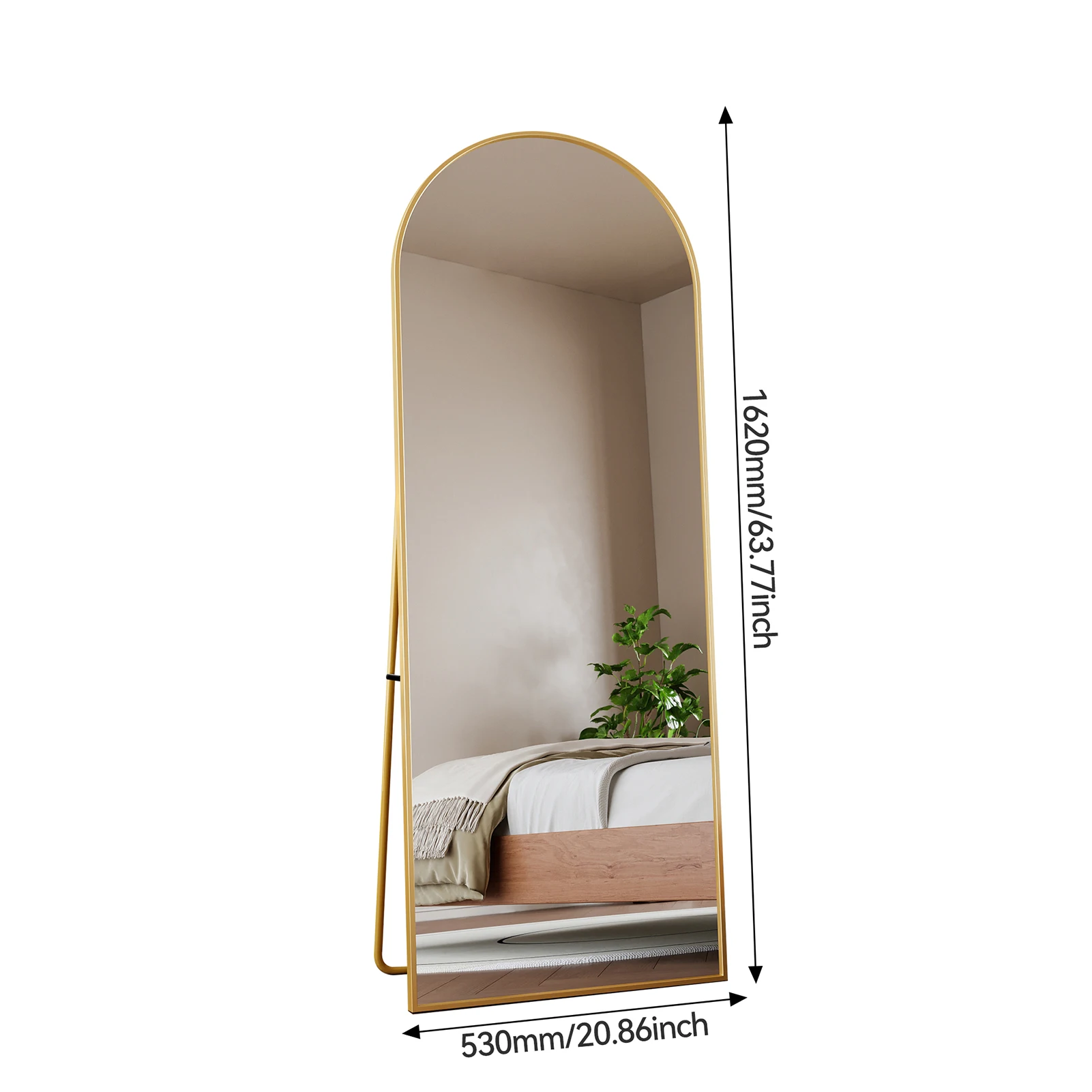 Rosahqnda Full Length Mirror 53x162cm Standing Mirror,Wall Mounted, Leanning, Floor Mirror,Full Body as Dressing Vanity Mirror