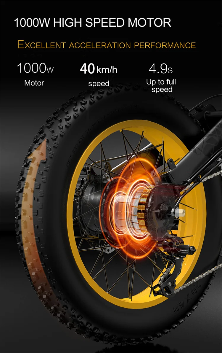 LANKELEISI X3000Plus Electric Bicycle 1000W Motor 48V17.5AH Lithium Battery Electric Bike Aldult 20*4.0Inch Fat Tire City E-Bike