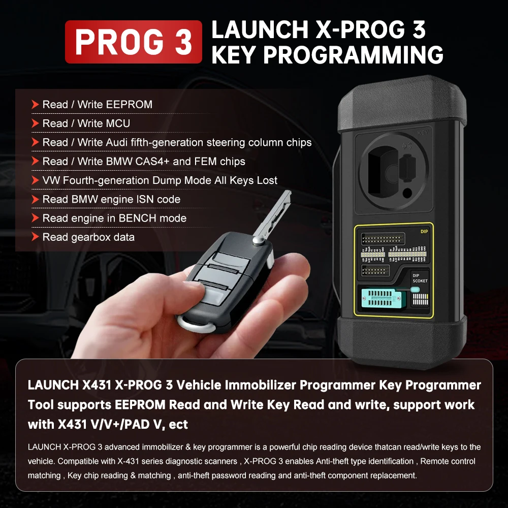 LAUNCH X431 X-PROG 3 Key Programming Diagnostic Tool Auto Professional Immobilizer Programmer XPROG For X431 V X431 V+ PAD V PAD