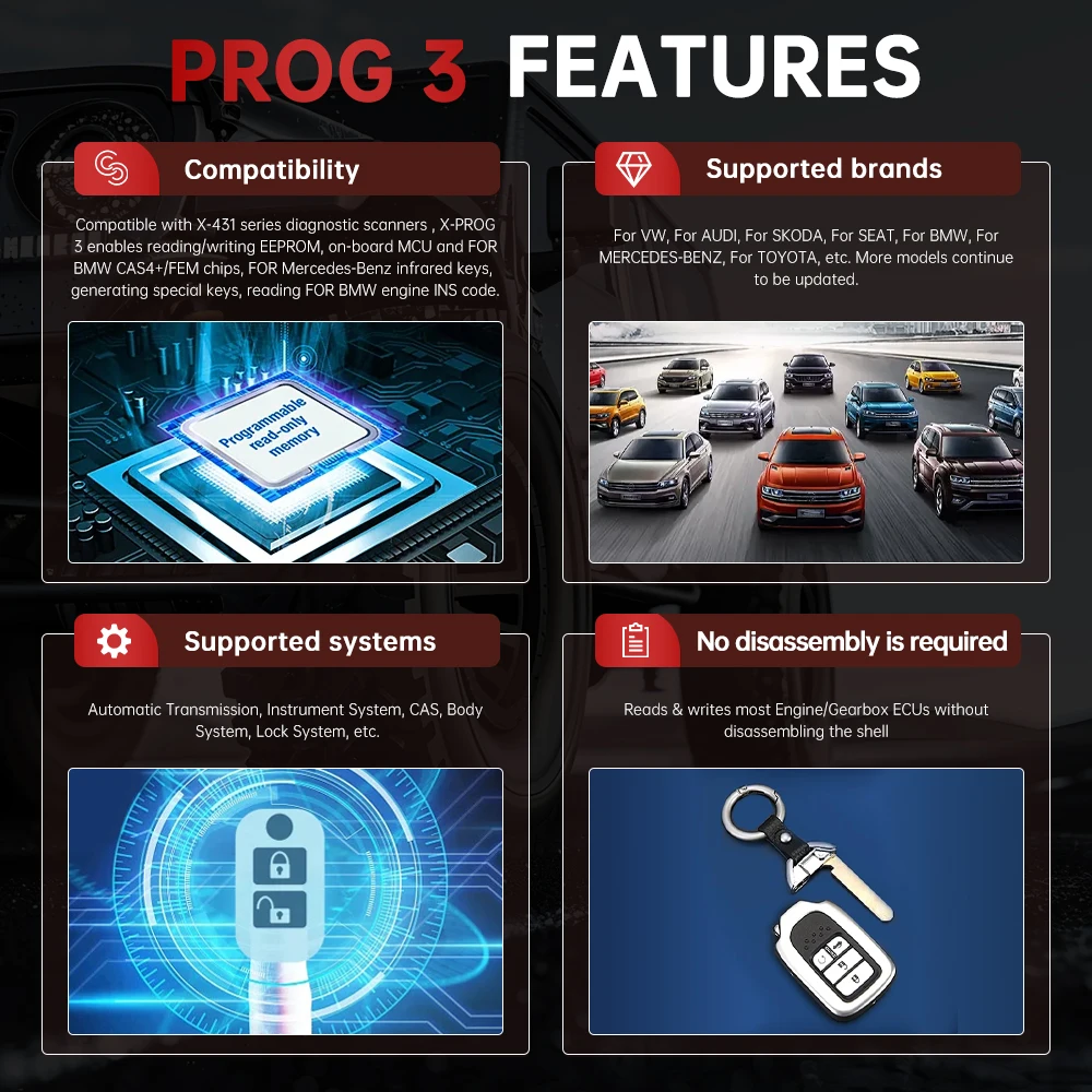 LAUNCH X431 X-PROG 3 Key Programming Diagnostic Tool Auto Professional Immobilizer Programmer XPROG For X431 V X431 V+ PAD V PAD