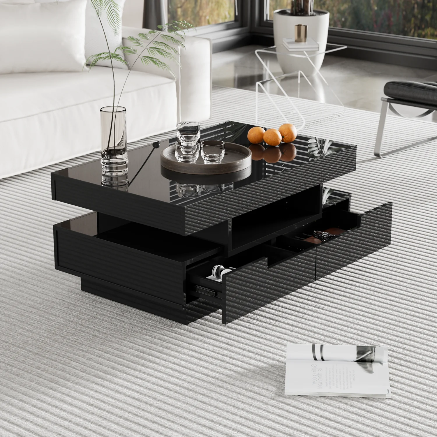 Coffee Table Rectangular Coffee Table Living Room Table Modern High Gloss Rectangular Coffee Table Tea Table Storage Living Room