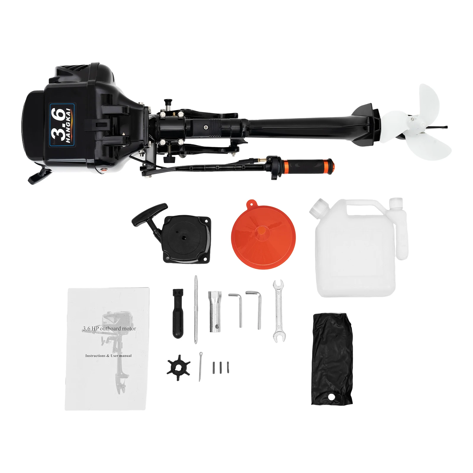 55CC 2 Stroke Outboard Motor 2.6KW outboard Fishing Boat Motor Engine with Air Cooling for Inflatable Boat Kayak Canoe Sailboat