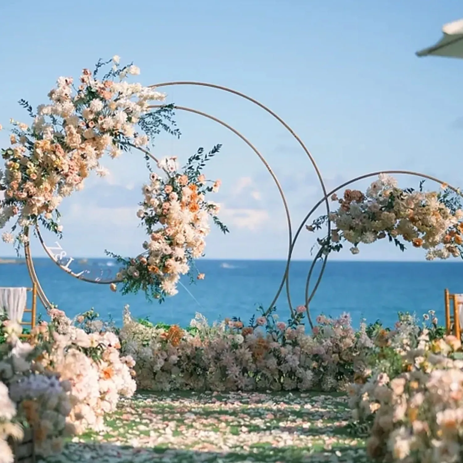 Metal Circle Wedding Arche Stand Round Balloon Arch Flower Gold Background Arch DIY Frame Garden Trellis Birthday Party Decor