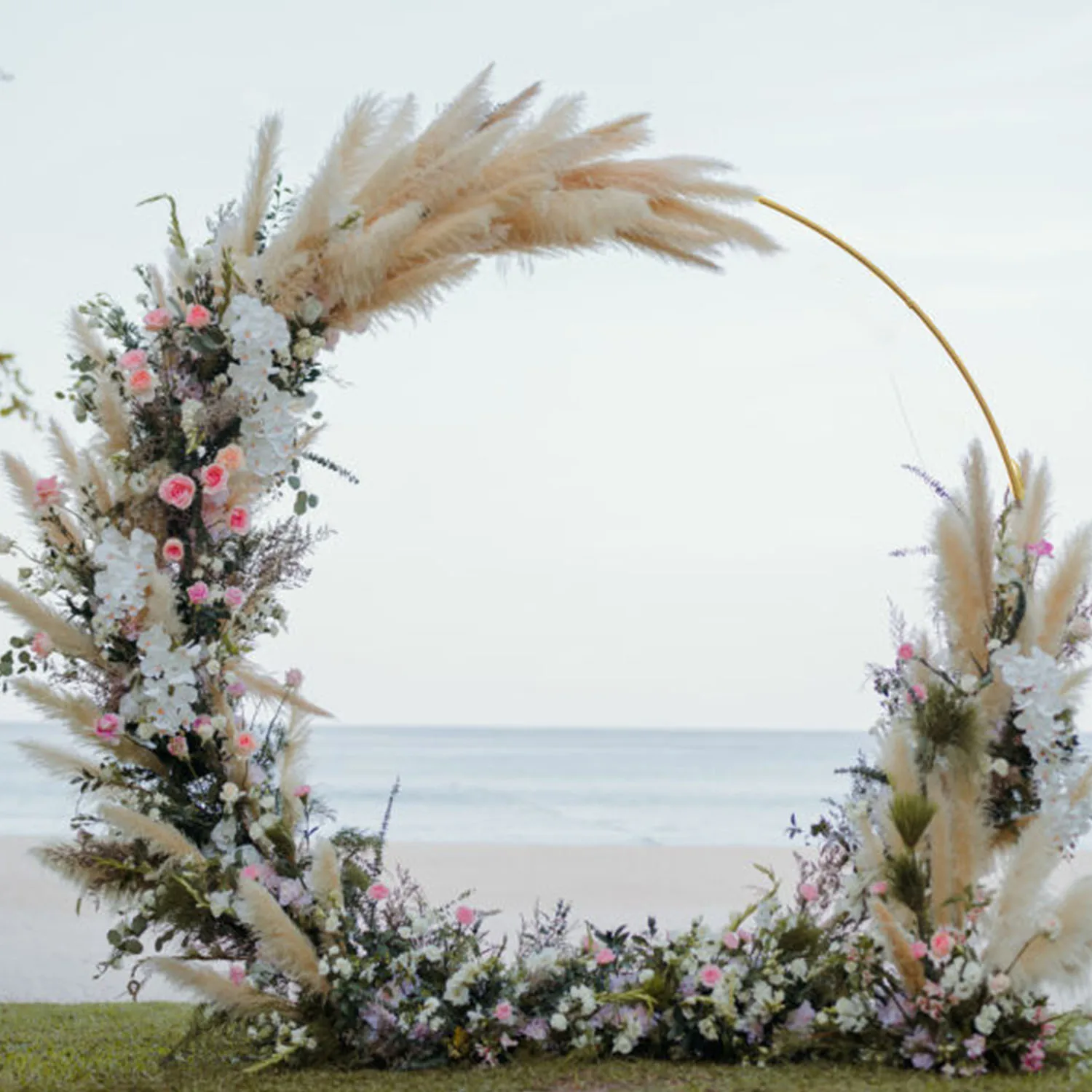 Metal Circle Wedding Arche Stand Round Balloon Arch Flower Gold Background Arch DIY Frame Garden Trellis Birthday Party Decor