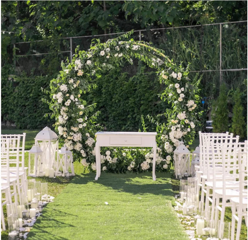 Metal Circle Wedding Arche Stand Round Balloon Arch Flower Gold Background Arch DIY Frame Garden Trellis Birthday Party Decor