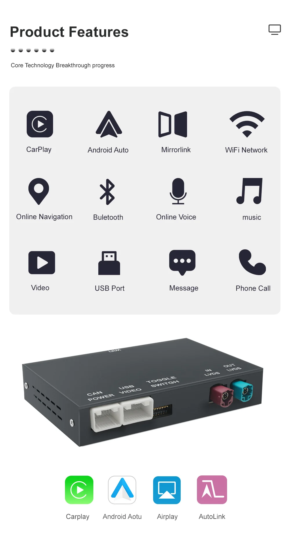 REEIIO For BMW X5 X6 F15 F16 F85 F86 F70 E71 E72 NBT CIC Wireless CarPlay Support for Android Auto AirPlay Mirroring Camera
