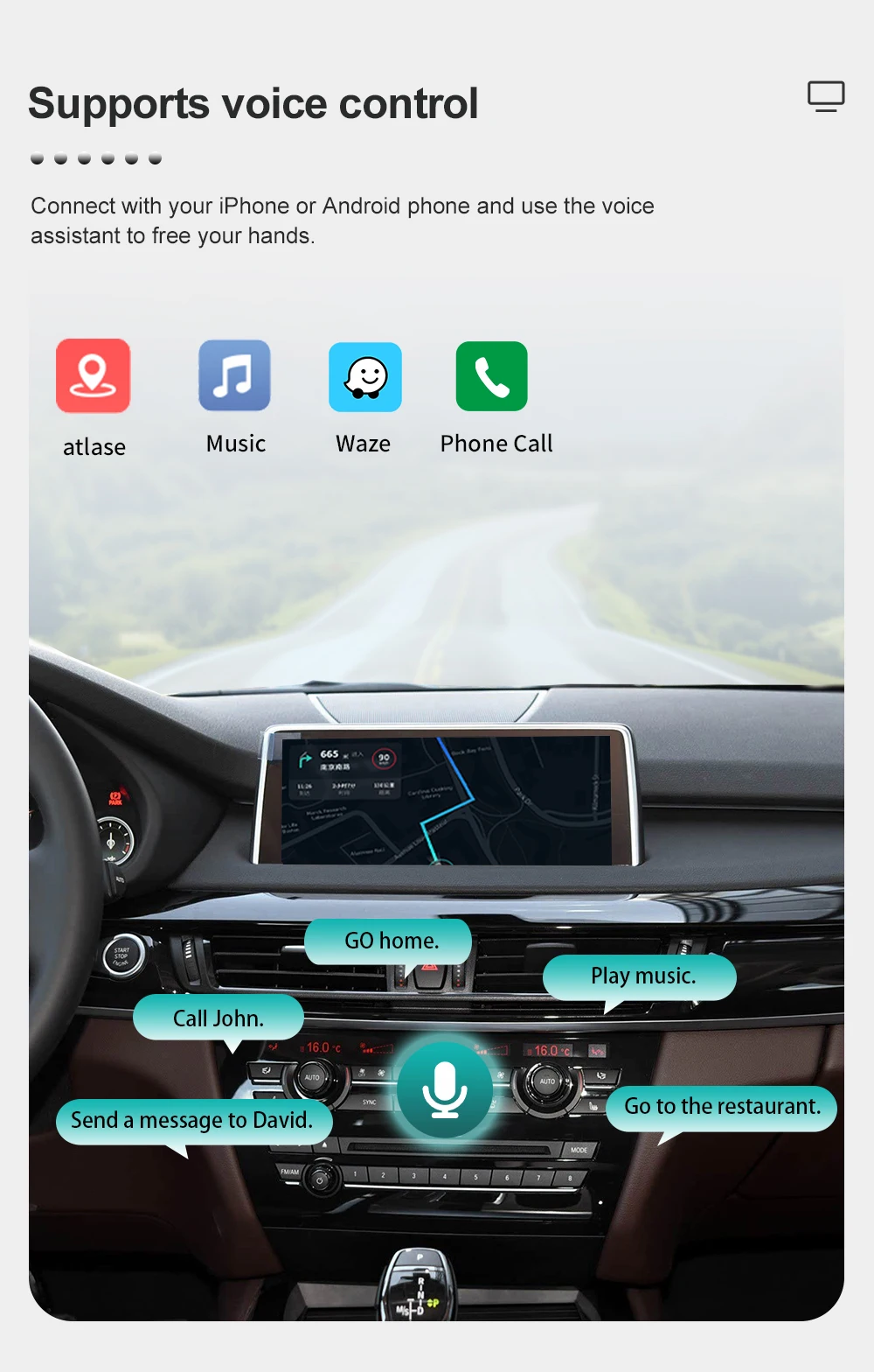 REEIIO For BMW X5 X6 F15 F16 F85 F86 F70 E71 E72 NBT CIC Wireless CarPlay Support for Android Auto AirPlay Mirroring Camera