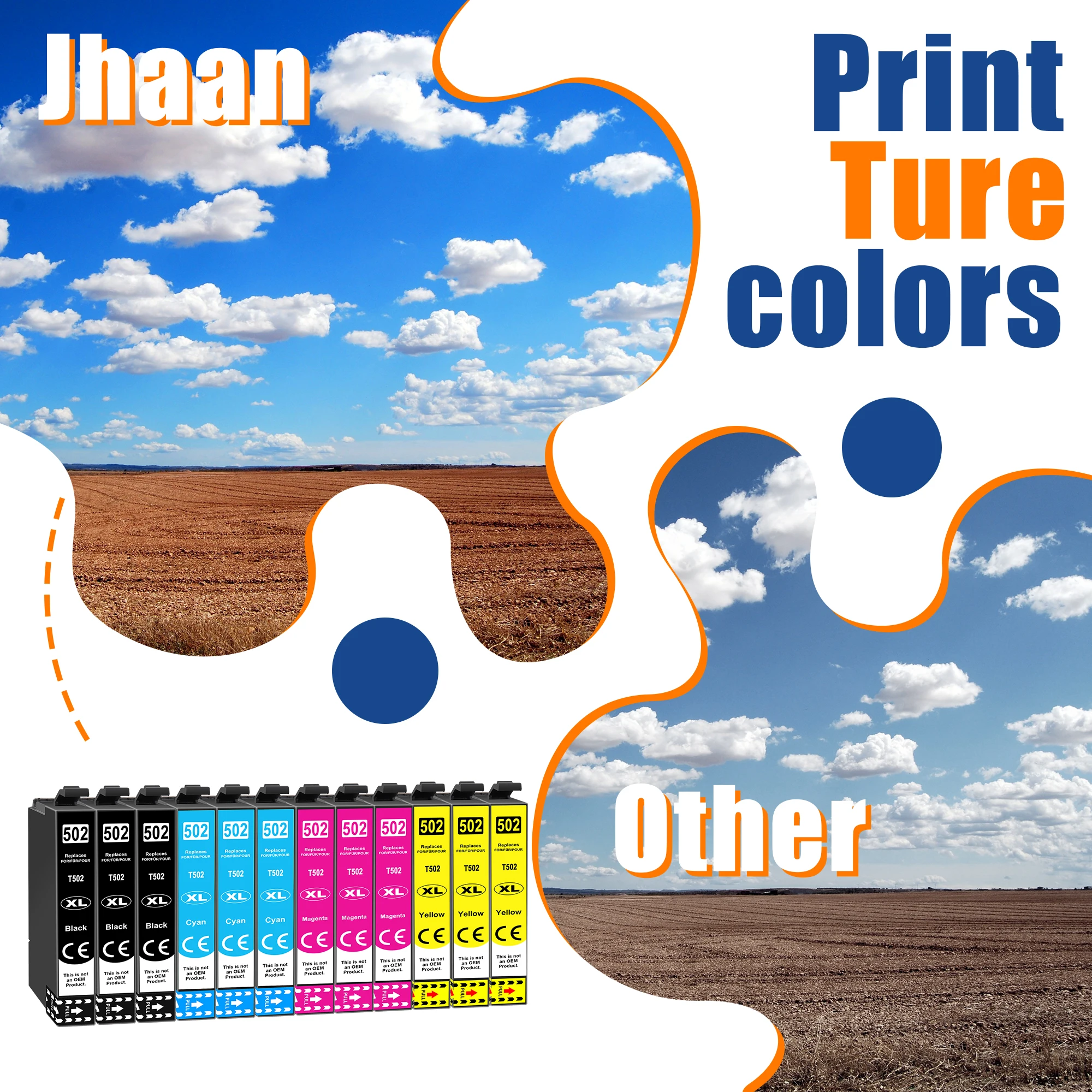 Jhaan 502XL Multipack Compatible with 502 502XL 502 XL for Workforce WF-2860 WF-2865 WF-2880 WF-2885 XP-5100 XP-5105